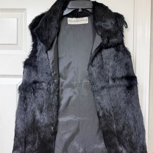 Pologeorgis Midnight Black Fur Vest